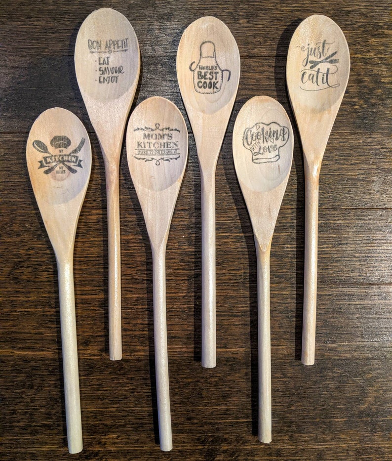 Wooden Spoon With Quotes Sayings Gift Kitchen Decor Etsy