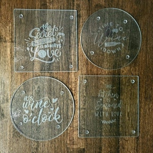 Glass Etched Cutting Board | Wine Serving Board