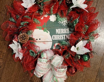 Merry Christmas Mesh Wreath