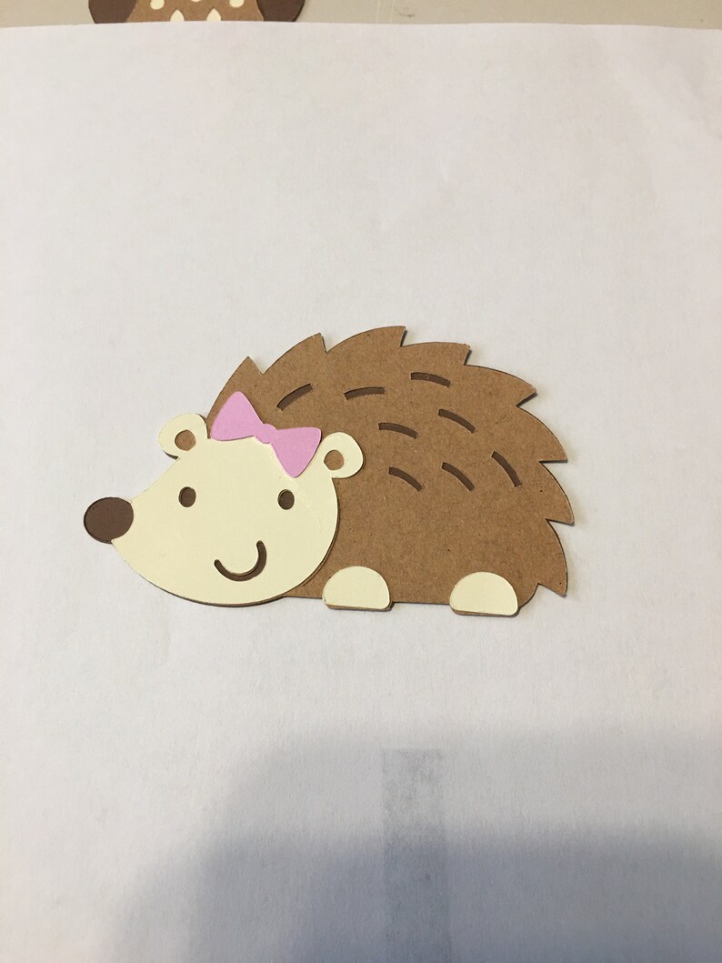 5\u201d or 2.5\u201d Hedgehog Woodland cutout Hand layered card stock paper