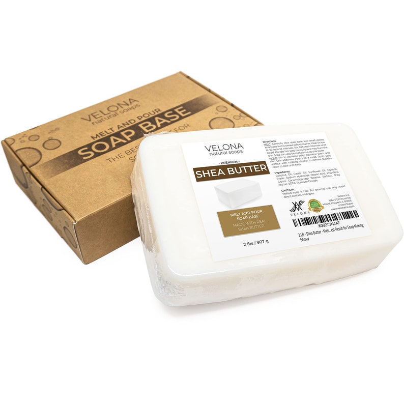 velona 2 LB Shea Butter Melt and Pour Soap Base SLS/SLES free Natural Bars for The Best Result for Soap-Making image 3