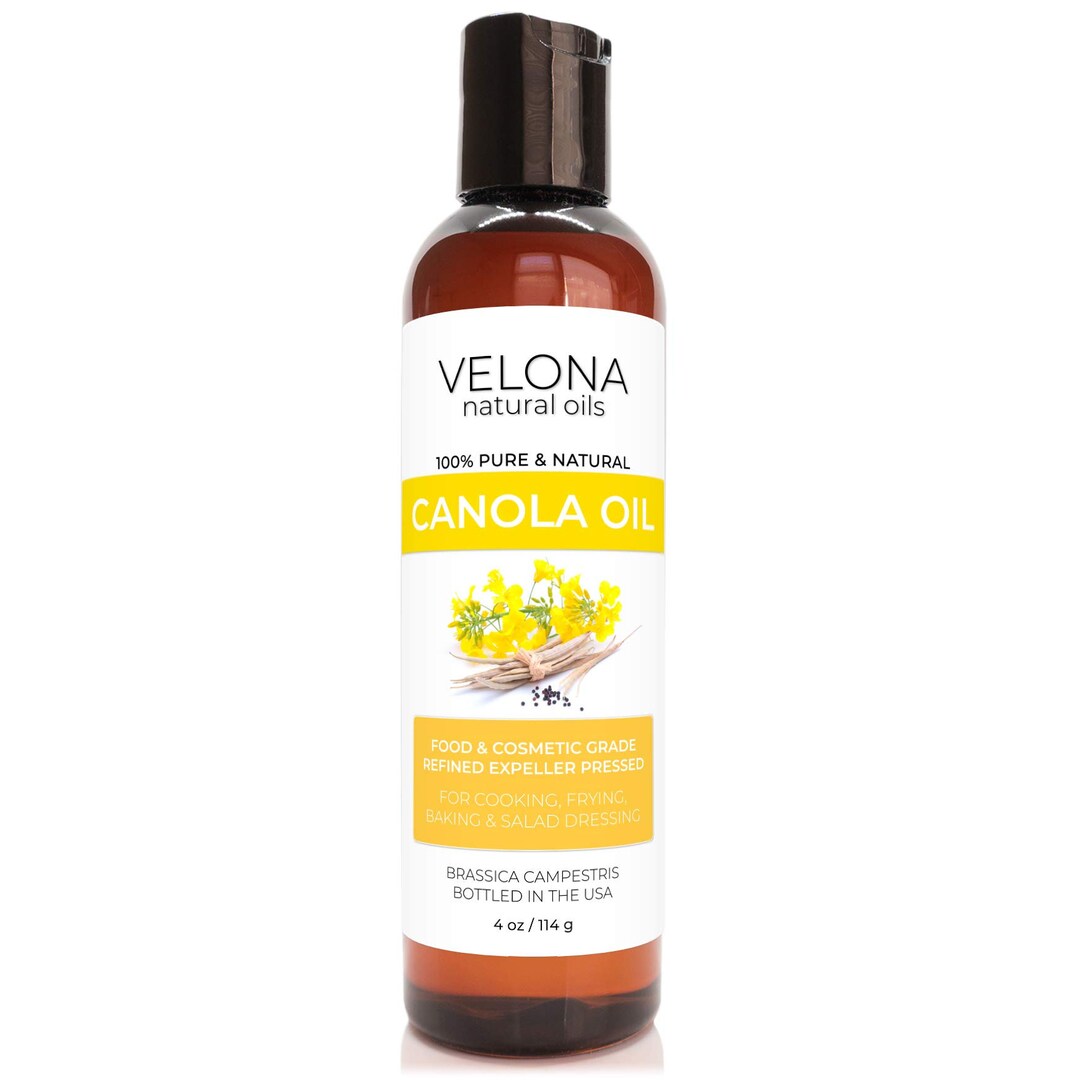 Velona Canola Seed Oil 4oz 100 Pure and Natural Carrier Oil Refined, Expeller Pressed Cooking