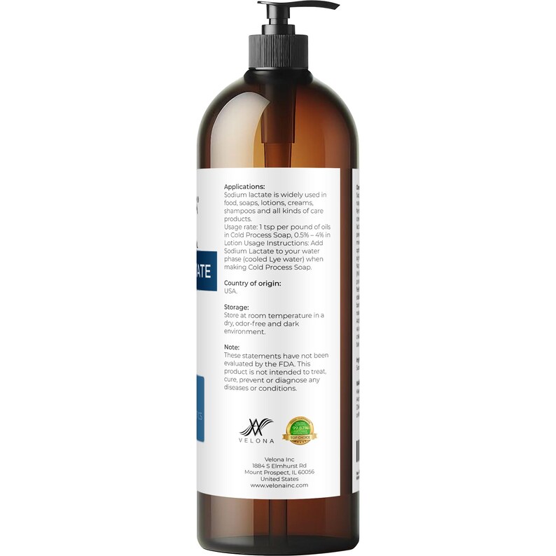 Sodium Lactate 60% - 32 Fl Oz | USP Grade Natural Preservative | For Soap & Lotions | Harder Bar of Soap, pH Regulator, Glycerin substitute image 4