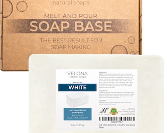 velona 5 LB - White Melt and Pour Soap Base SLS/SLES free | Natural Bars for The Best Result for Soap-Making