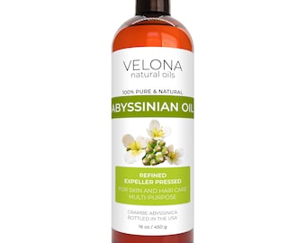 Abyssinian Oil by Velona 2 oz - 7 lb | 100% Pure and Natural Carrier Oil | Expeller Pressed | Hair, Body Care | Use Today - Enjoy Results