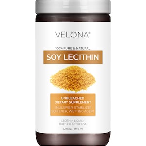velona Pure Liquid Soy Lecithin 32 Fl Oz | Food Grade | Unbleached| Emulsifier, Stabilizer, Softener, Smoother, Wetting Agent