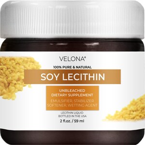 velona Pure Liquid Soy Lecithin 2 Fl Oz | Food Grade | Unbleached | Emulsifier, Stabilizer, Softener, Smoother, Wetting Agent