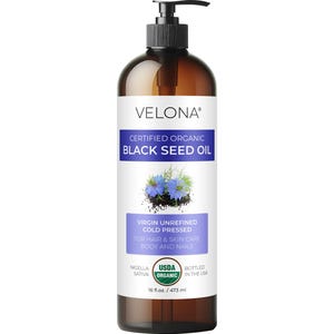 Velona Black Cumin Seed Oil USDA Certified Organic 2 Fl Oz - 1 Gallon / 128 Fl Oz 100% Pure and Natural Carrier Oil Unrefined Cold Pressed
