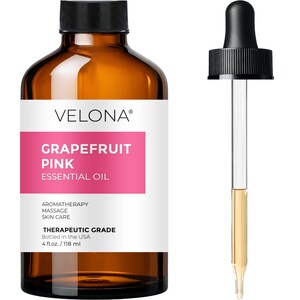 Grapefruit Pink Essential Oil by Velona | Therapeutic Grade | for Aromatherapy Diffuser, Massage, Skincare, Haircare, Soapmaking | Undiluted