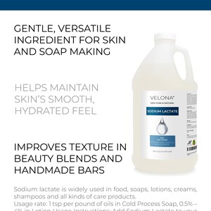 Sodium Lactate 60% - 64 Fl Oz | USP Grade Natural Preservative | For Soap & Lotions | Harder Bar of Soap, pH Regulator, Glycerin substitute image 2