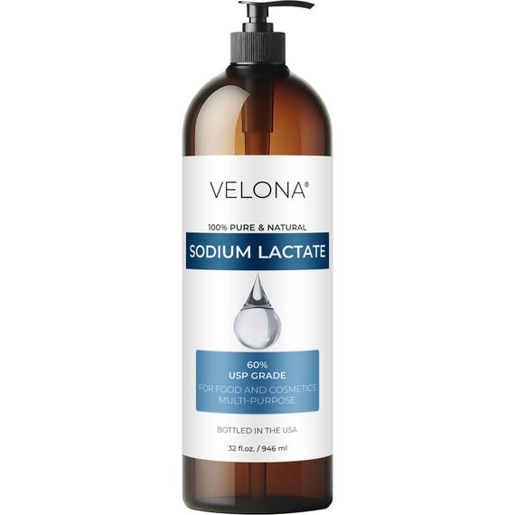 Sodium Lactate 60% - 32 Fl Oz | USP Grade Natural Preservative | For Soap & Lotions | Harder Bar of Soap, pH Regulator, Glycerin substitute
