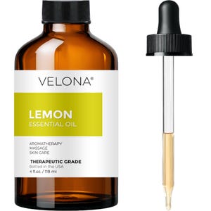Lemon Essential Oil by Velona 0.5 oz - 32 oz | Therapeutic Grade | for Aromatherapy Diffuser, Massage, Skincare, Haircare, Soapmaking