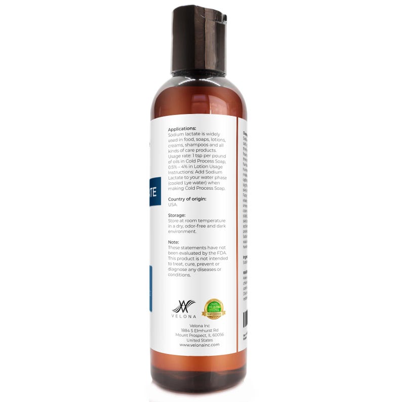 Lactato de sodio al 60 % - 118 ml (4 onzas líquidas) | Conservante natural de grado USP | Para jabones y lociones | Jabón en barra más duro, regulador de pH, sustituto de glicerina imagen 4