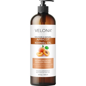 velona Apricot Kernel Oil 2 Fl Oz - 1 Gallon / 128 Fl Oz | 100% Pure and Natural Carrier Oil | Refined, Expeller Pressed | Hair, Body, Care
