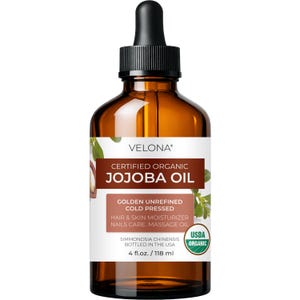 velona Jojoba Oil USDA Certified Organic - 4 Fl Oz (With Dropper) | 100% Pure and Natural | Golden, Unrefined, Cold Pressed, Hexane Free