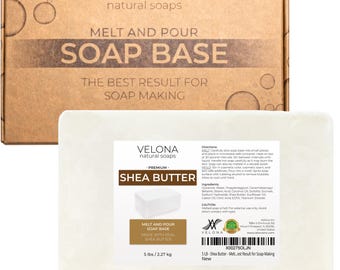 Velona 5 LB - Manteca de karité - Base de jabón para derretir y verter sin SLS/SLES | Barras naturales para el mejor resultado en la elaboración de jabón