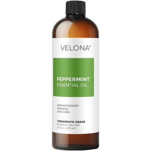 Peppermint Essential Oil by Velona - 16 Fl Oz | Therapeutic Grade | for Aromatherapy Diffuser, Massage, Skincare, Haircare | Undiluted