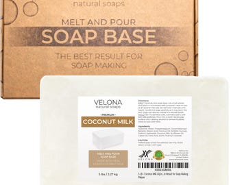 velona 5 LB - Coconut Milk Glycerin Soap Base SLS/SLES Free | Melt and pour | Natural Bar for The Best Result for Soap Making