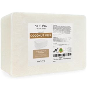 velona 5 LB - Coconut Milk Glycerin Soap Base SLS/SLES Free | Melt and Pour | Natural Bar for The Best Result for Soap Making 画像 4