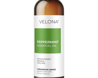 Peppermint Essential Oil by Velona - 32 oz | Therapeutic Grade for Aromatherapy Diffuser Undiluted