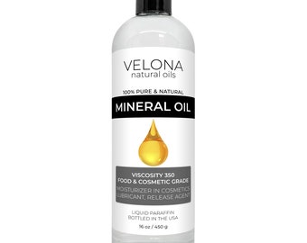 Velona Food Grade Mineral Oil 350 Viscosity NF USP Grade - 2oz-7lb | for Cutting Boards Countertops and Butcher Blocks Stainless Steel Knife