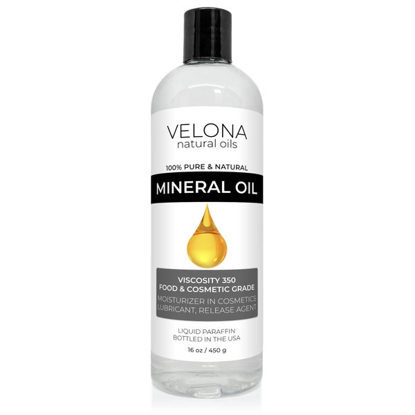 Velona Food Grade Mineral Oil 350 Viscosity NF USP Grade - 2oz-7lb | for Cutting Boards Countertops and Butcher Blocks Stainless Steel Knife