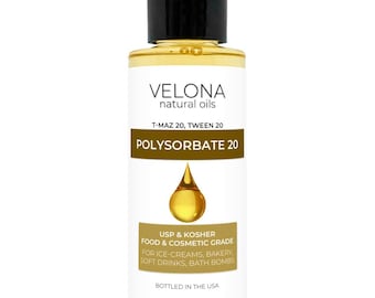 Polysorbate 20 by Velona - 2oz | Solubilizer, Food & Cosmetic Grade | All Natural for Cooking, Skin Care and Bath Bombs | Enjoy Results