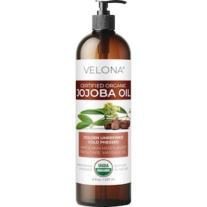 velona Jojoba Oil USDA Certified Organic - 8 Fl Oz (With Pump) | 100% Pure and Natural | Golden, Unrefined, Cold Pressed | Hair, Body, Skin
