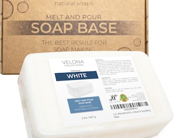 velona 2 LB - White Melt and Pour Soap Base SLS/SLES free | Natural Bars for The Best Result for Soap-Making