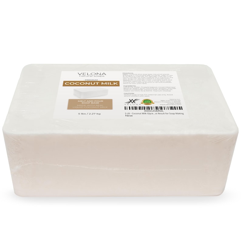 velona 5 LB - Coconut Milk Glycerin Soap Base SLS/SLES Free | Melt and Pour | Natural Bar for The Best Result for Soap Making 画像 5