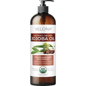 velona Jojoba Oil USDA Certified Organic - 16 Fl Oz (With Pump) | 100% Pure and Natural | Golden, Unrefined, Cold Pressed | Hair, Body, Skin