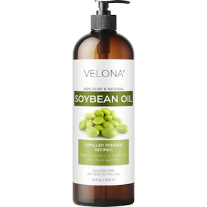Velona Soybean Oil 2 Fl Oz-1 Gallon/128 Fl Oz | 100% Pure and Natural Carrier Oil | Refined | Cooking, Baking, Skin, Hair, Face Moisturizing