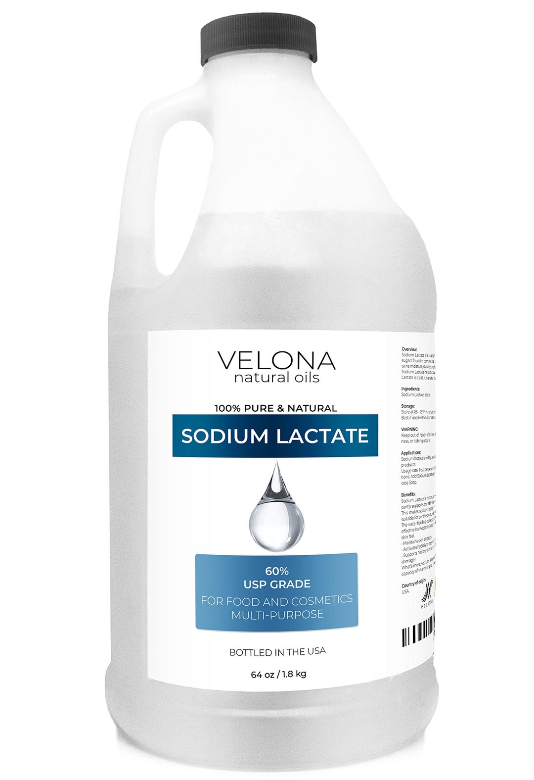 Velona Sodium Lactate 60 64oz USP Grade Natural Preservative for Soap