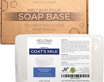 velona 5 LB - Goats Milk Soap Base SLS/SLES free | Melt and Pour | Natural Bars For The Best Result for Soap-making