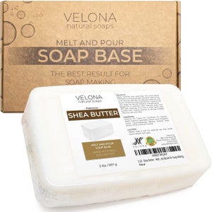 velona 2 LB Shea Butter Melt and Pour Soap Base SLS/SLES free Natural Bars for The Best Result for Soap-Making image 1