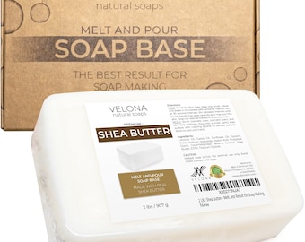 velona 2 LB - Shea Butter - Melt and Pour Soap Base SLS/SLES free | Natural Bars for The Best Result for Soap-Making