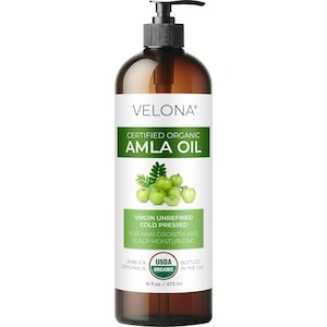 velona Amla Oil USDA Certified Organic - 16 Fl Oz 100% Pure and Natural Carrier Oil | Extra Virgin, Unrefined, Cold Pressed | Hair Skin Care