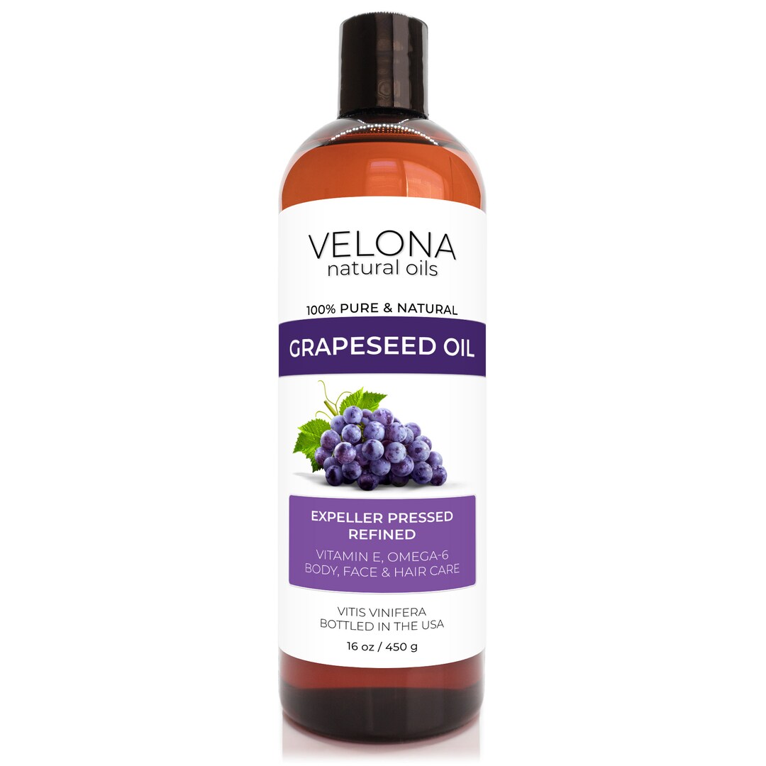 Grapeseed Oil by Velona 2 Oz 1 Gallon / 128 Fl Oz 100 Pure and Natural