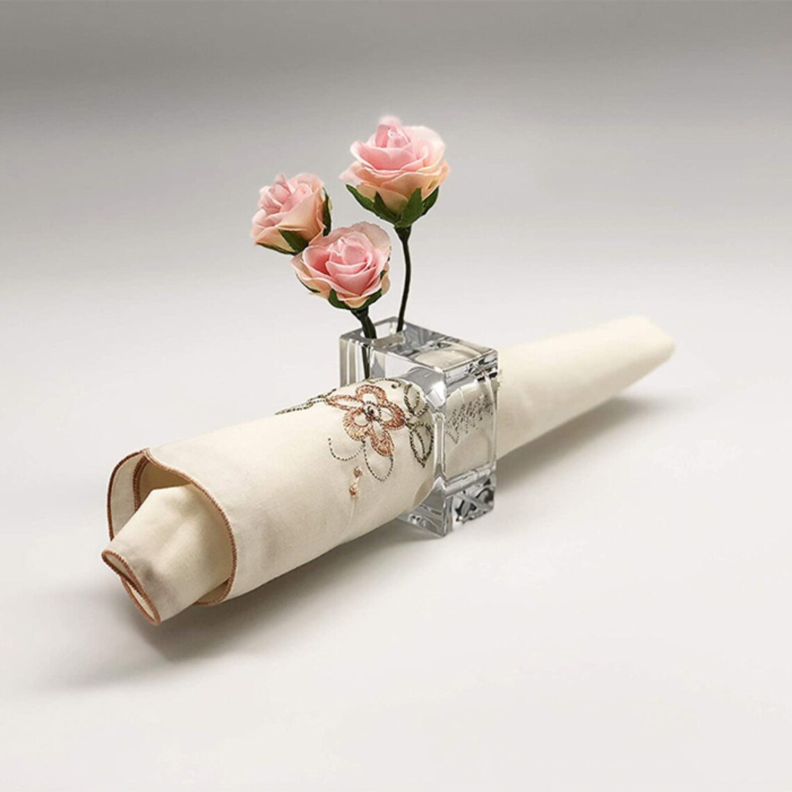 Acrylic Bud Vase Napkin Ring Combo SET OF 12 Etsy