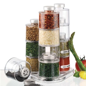 Revolving Spice or Crafter&#39;s Tower Carousel (Clear Acrylic 12-Bottles included) or Crafter&#39;s Storage Jars
