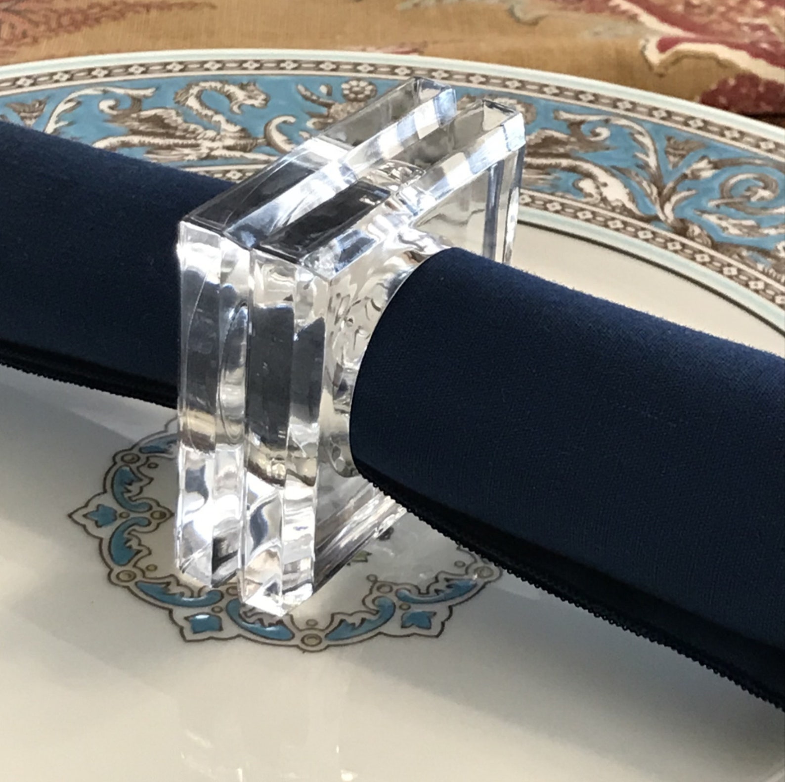 Square Acrylic Napkin Ring 12 Pack Etsy