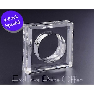 Square Acrylic Napkin Ring (4 - Pack)