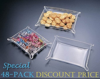 Acrylic Serving Tray or Jewelry Tray - 8" x 6" (48-Pack)