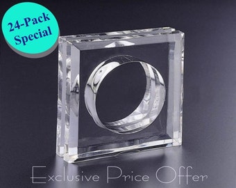 Square Acrylic Napkin Ring (24-Pack)