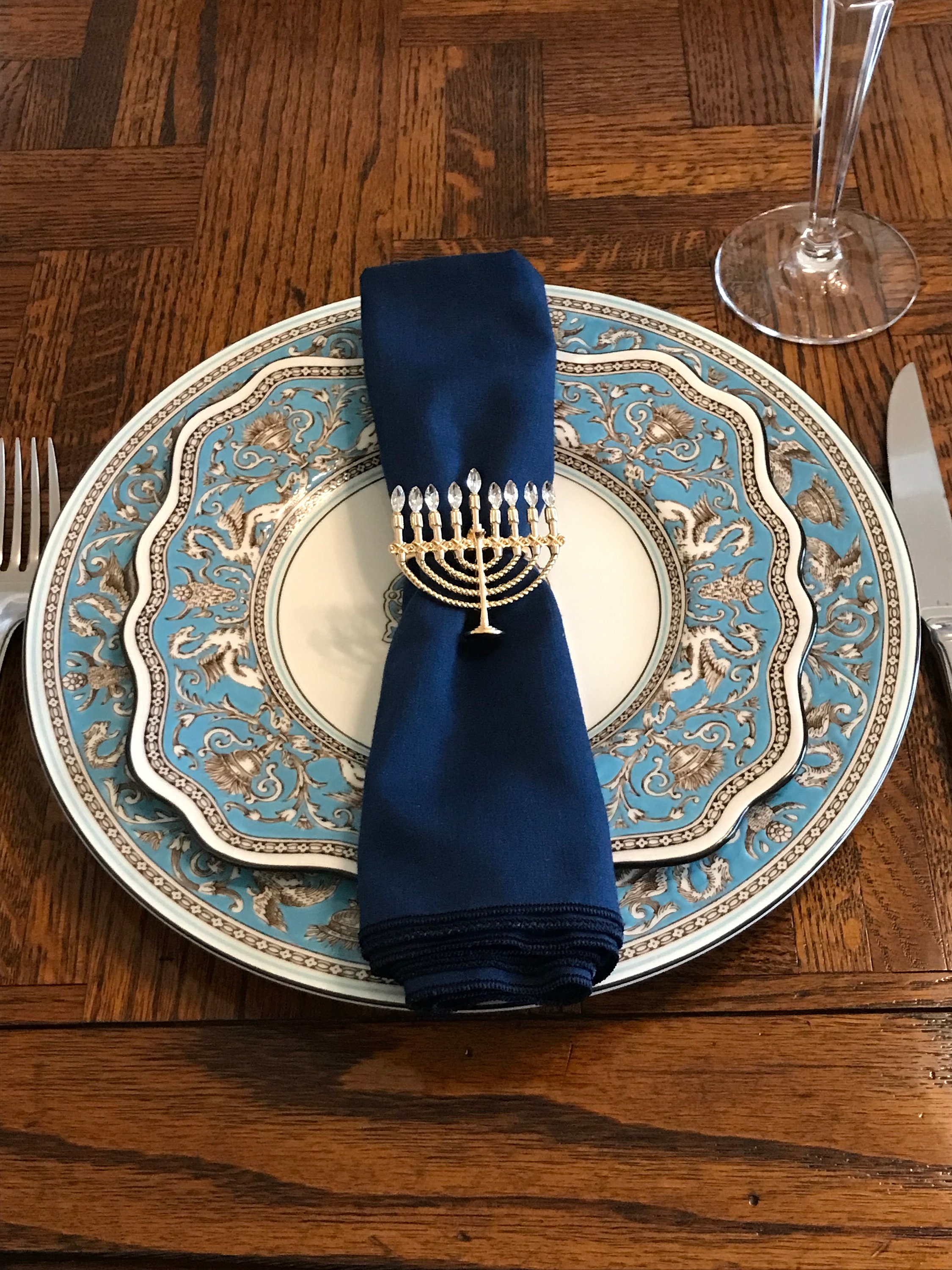 Chanukah Menorah Napkin Ring set of 4 Etsy