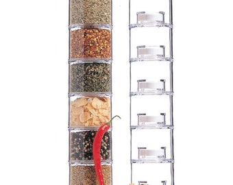 Self-Stacking Spice Bottle Rack Tower (Clear Acrylic)