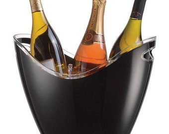 Acrylic Wine Bucket / Chiller (Vino Gondola BLACK 2 or 4 BOTTLE SIZE )
