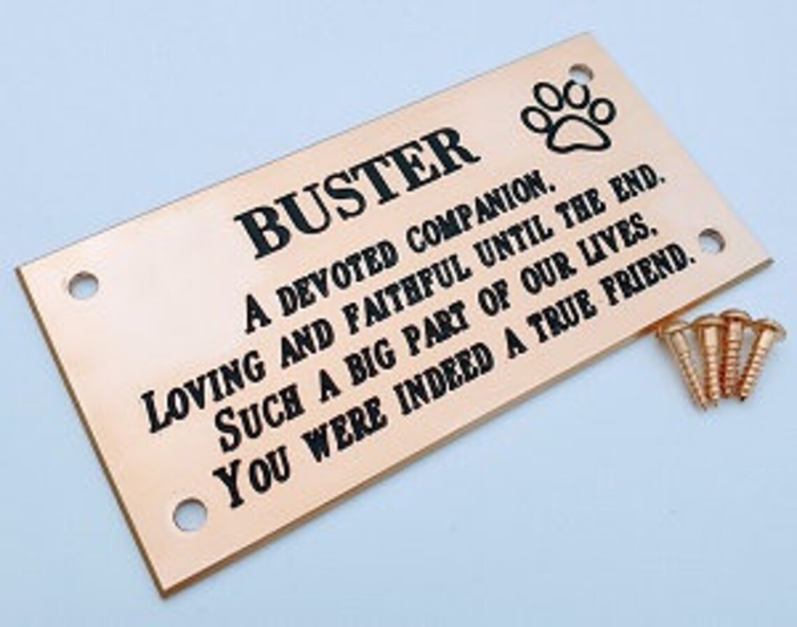 Pet Memorial Plate Engraved Brass Etsy