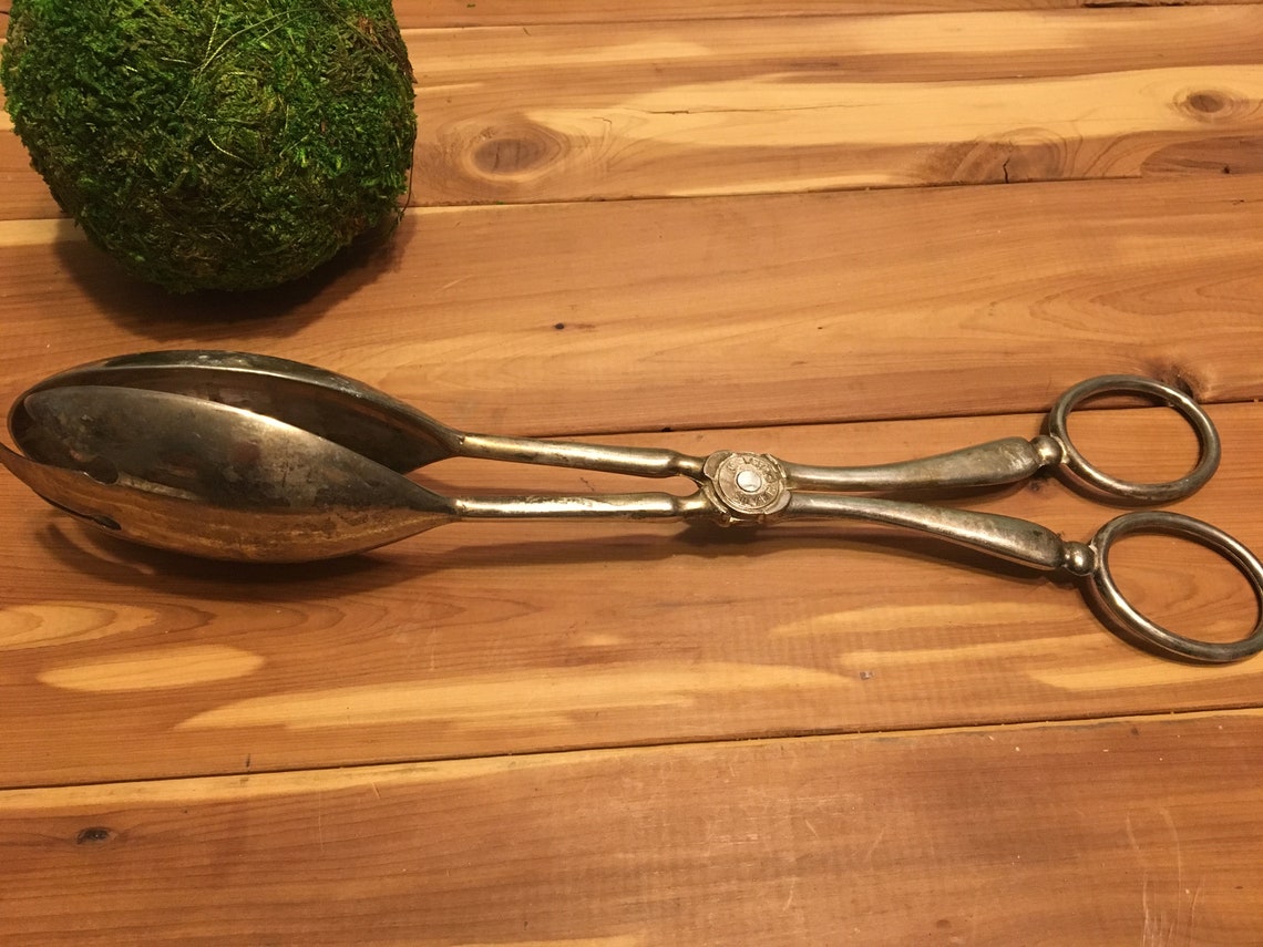 Silver Plated Vintage Serving Tongs Etsy.de