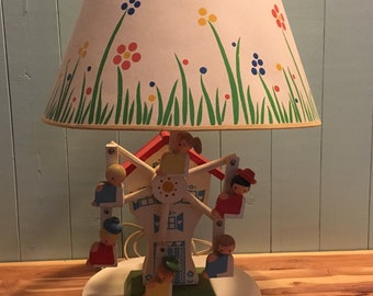 IRMI Hand Painted Original Musical Ferris Wheel Lamp with Original Shade